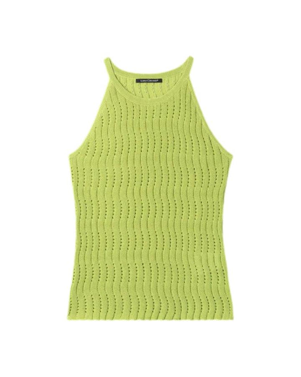 Luisa Cerano Zig Zag Knit Halter Top