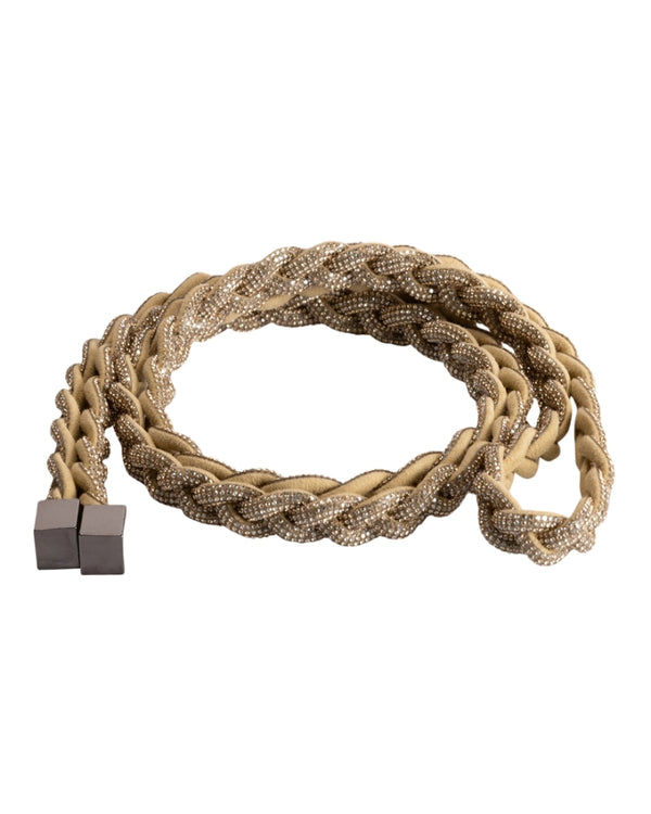 Luisa Cerano Rhinestone Braided Belt