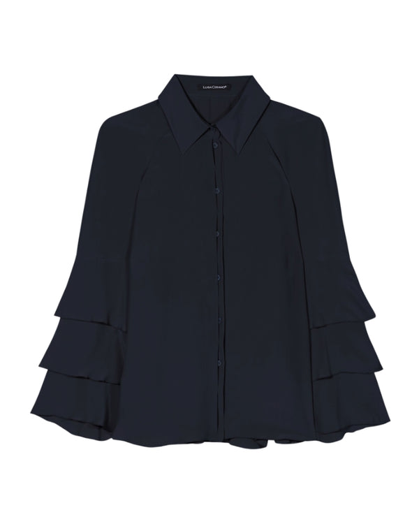 Luisa Cerano Ruffled Sleeve Blouse