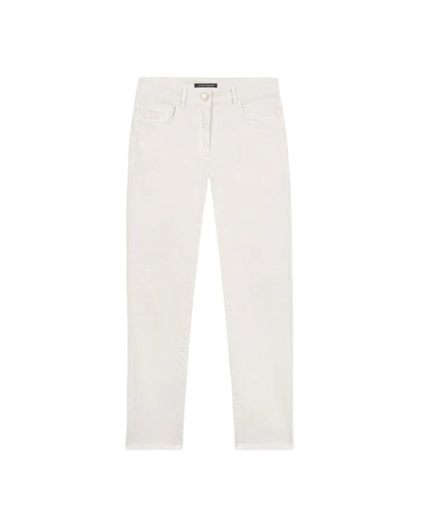 Luisa Cerano Cream Brushed Cotton Ankle Pant