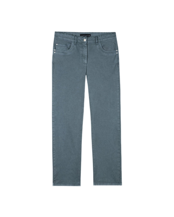 Luisa Cerano Brushed Cotton Pant With Raw Hem