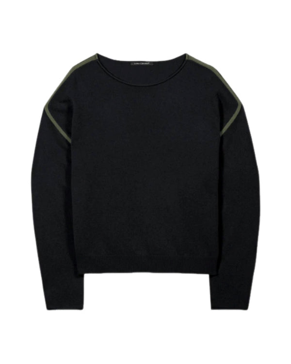 Luisa Cerano Cashmere Blend Contrast Seam Sweater