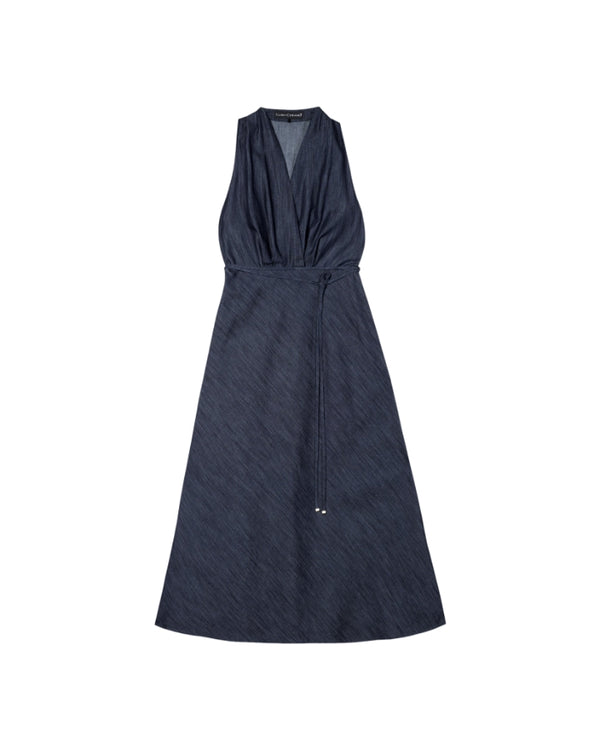 Luisa Cerano Denim Halter Dress