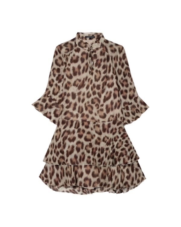 Luisa Cerano Flounce Dress Animal Print