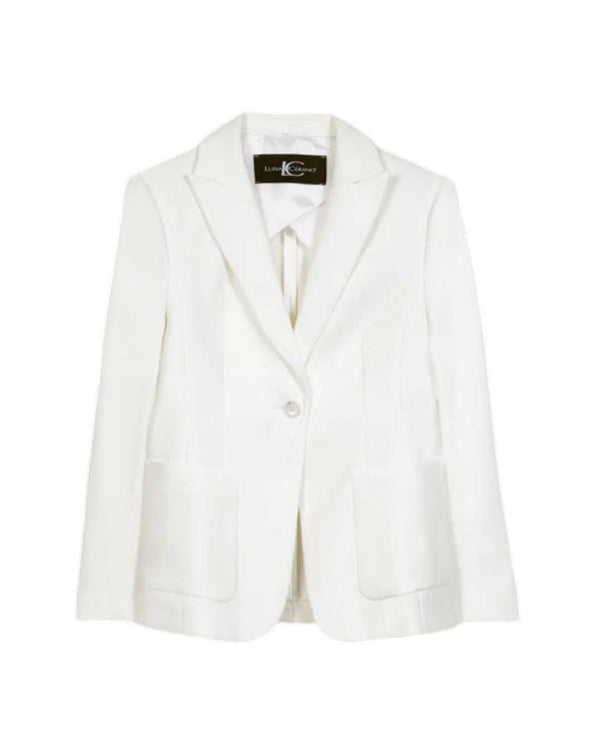 Luisa Cerano Gaberdine Stretch One Button Blazer
