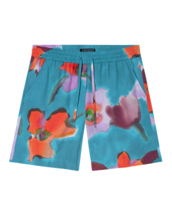 Luisa Cerano Hibiscus Print Shorts