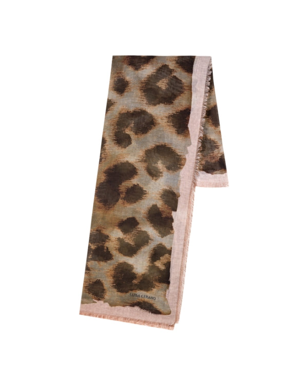 Luisa Cerano Multi Color Animal Print Scarf