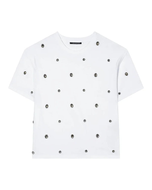 Luisa Cerano Knit Tee With Jewels