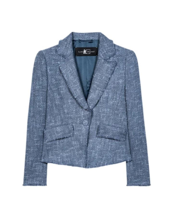 Luisa Cerano Tweed One Button Blazer