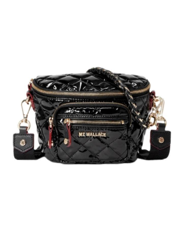 MZ Wallace Black Lacquer Micro Crosby Sling Bag