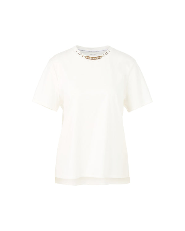 Marc Cain Jewel Detail Neck Cotton Tee