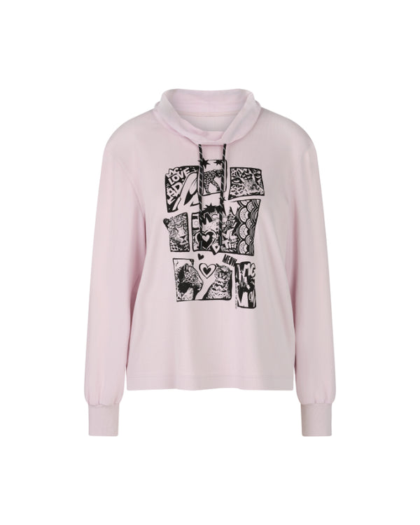 Marc Cain Placed Print Drawstring Neck Top