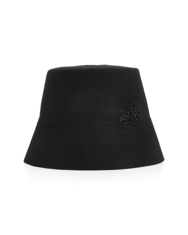 Marc Cain Wool Flower Applique Bucket Hat