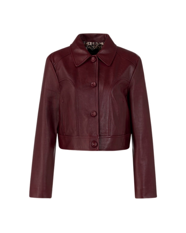 Marc Cain Fitted Short Leather Jacket