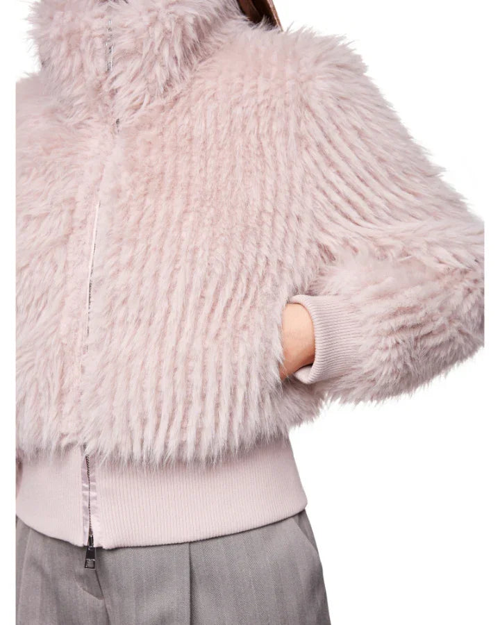 Marc Cain Faux Fur Zipper Bomber Jacket – BLU'S