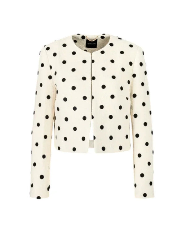 Marc Cain Polka Dot Round Neck Wool Jacket