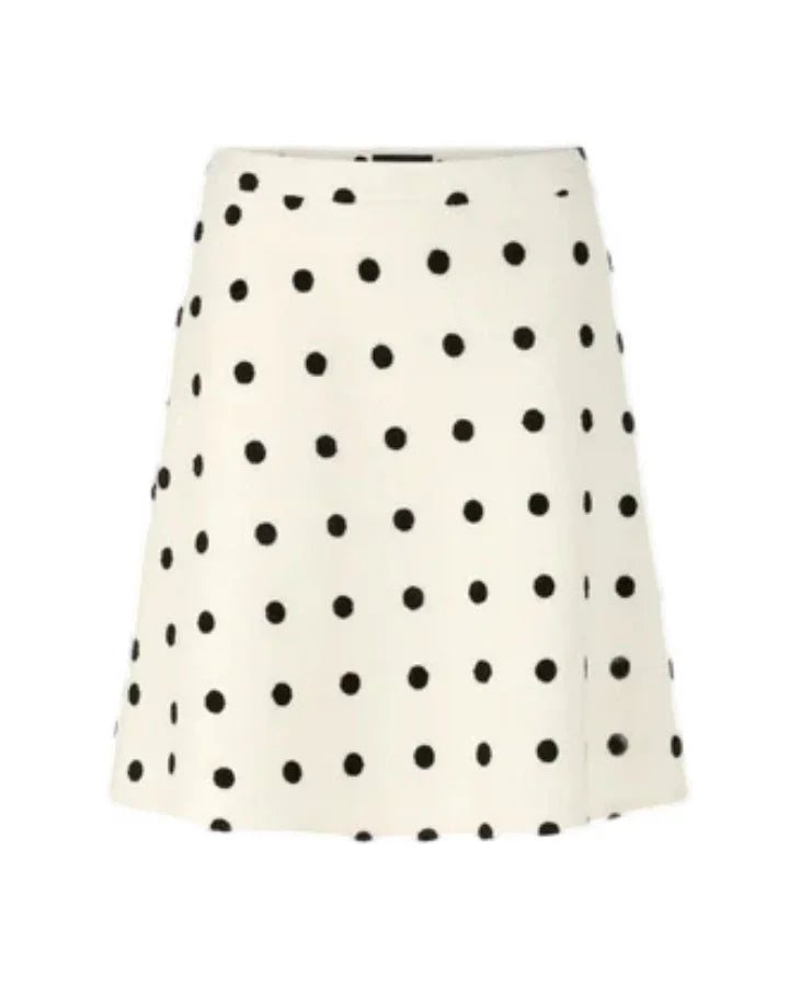 Marc Cain Polka Dot A-line Wool Skirt
