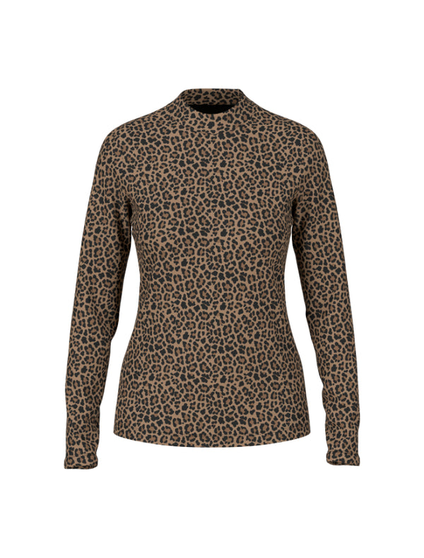 Marc Cain Leo Print Mockneck Tee