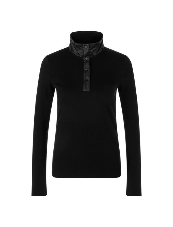 Marc Cain Polo Neck Cotton Ribbed Pullover