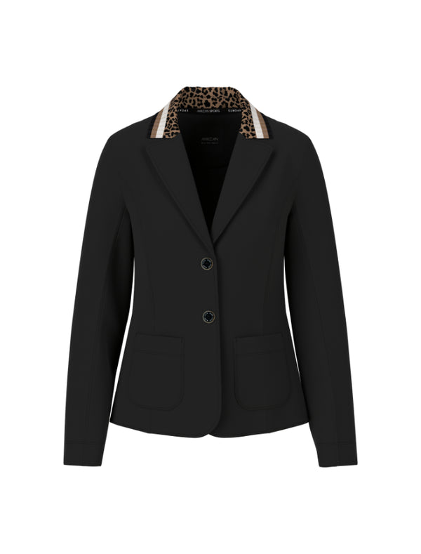 Marc Cain Terry Jersey With Leopard Print Collar