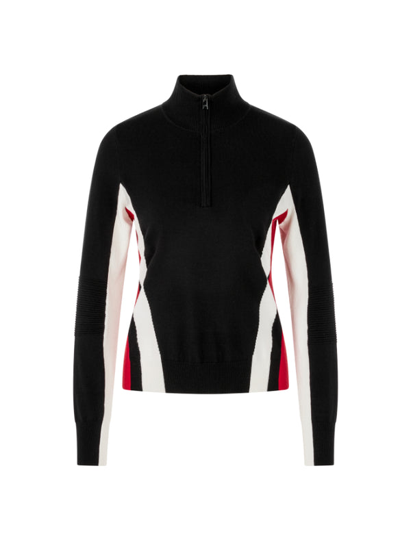 Marc Cain Zip Neck With Side Inset Detail Pullover