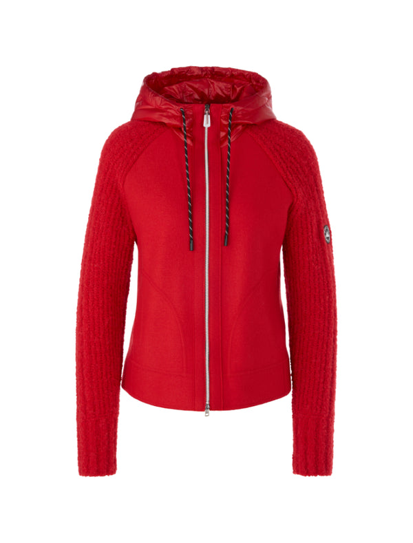 Marc Cain Boiled Wool Hooded Zip Jacket