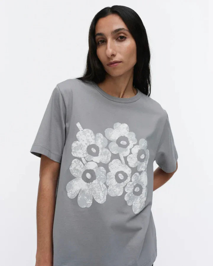 Marimekko Erna Unikko Placement Kioski Grey T-Shirt – BLU'S