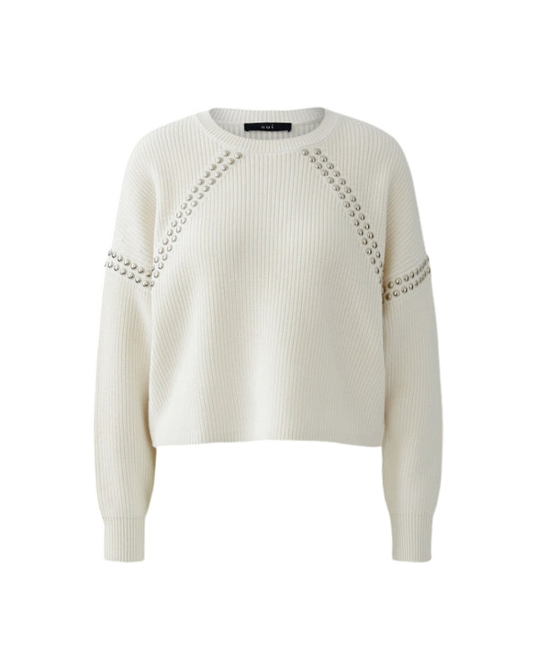 Oui Gardenia Stud Detail Pullover