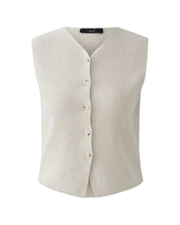 Oui Button Front Knit Vest