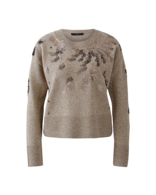 Oui Sequin Embellished Knit Sweater