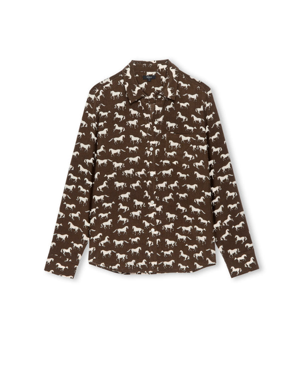 Rails Kate Ivory Horses Shirt