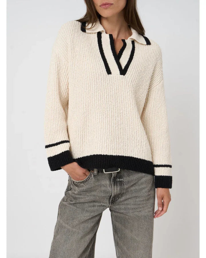Repeat Contrast Trim Cotton Polo Sweater – BLU'S
