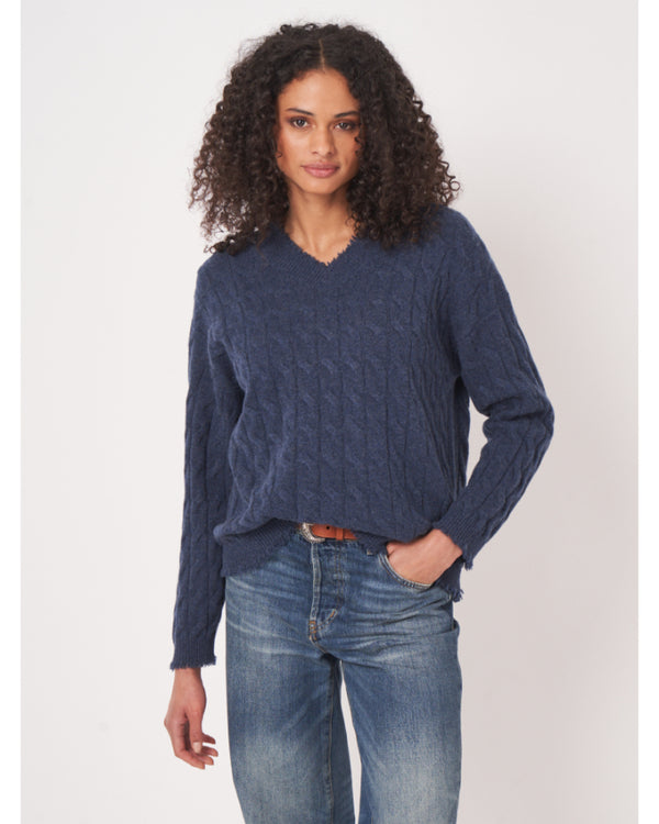 Repeat Organic Cashmere Cable Knit Sweater