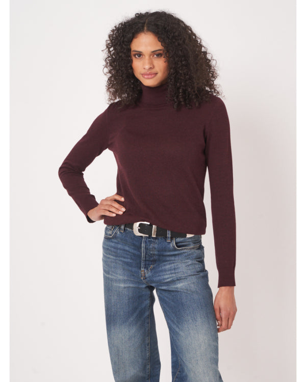 Repeat Cotton Blend Fine Knit Turtleneck Sweater