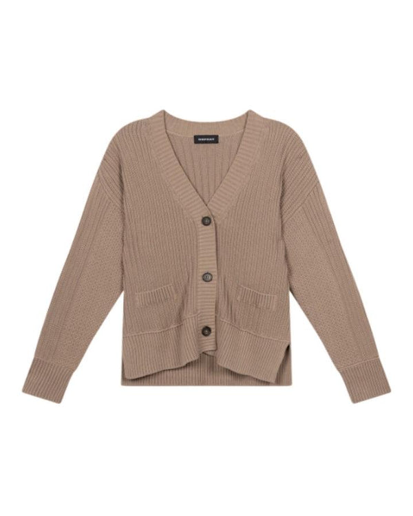 Repeat Mixed Texture Cotton Knit Cardigan