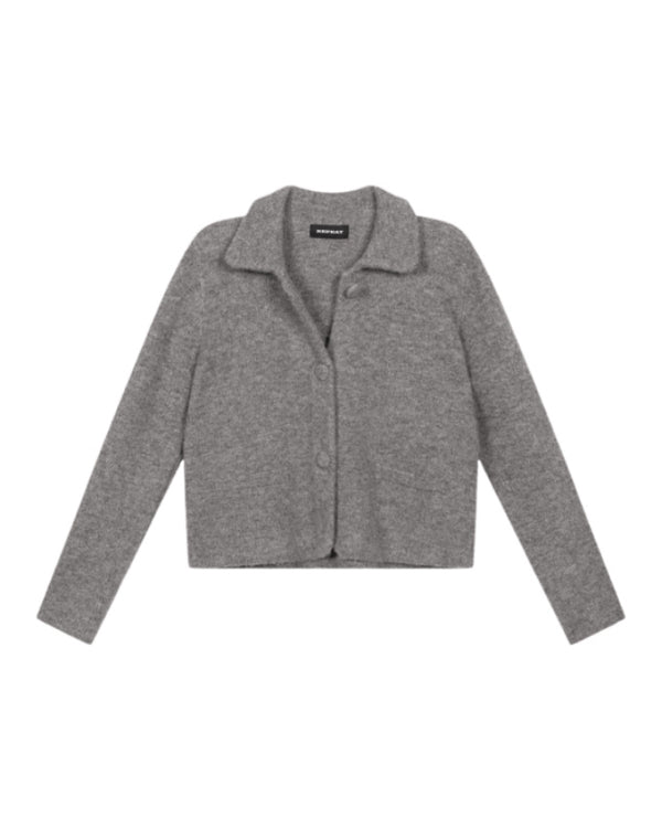 Repeat Cropped Boucle Wool Blend Cardigan