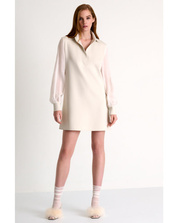 Shan Sofia Sheer Long Sleeve Polo Dress