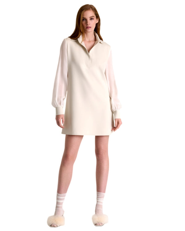 Shan Sofia Sheer Sleeve Jersey Polo Dress