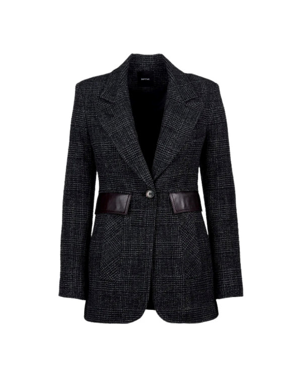 Smythe Tailored Glen Check Boyfriend Blazer