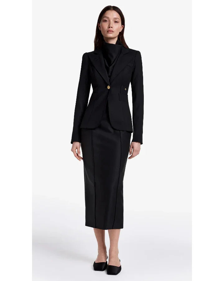 knee length dresses for ladies Amber Pleat Jersey Midi Dress-Hunter Green main image 1