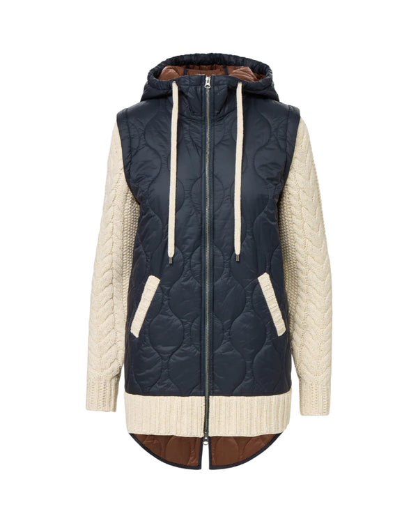 Veronica Beard Barrows Knit Sleeve Quilted Jacket