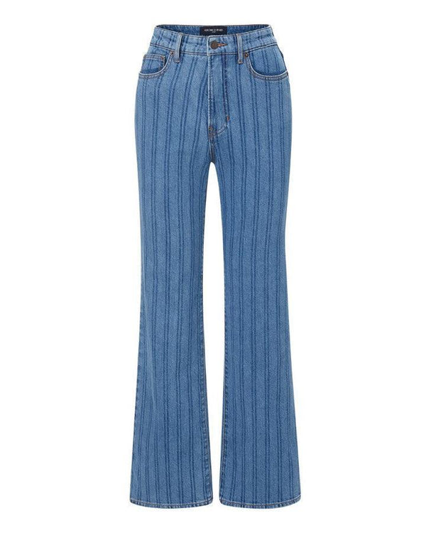 Veronica Beard Crosbie Wide Leg Striped Jeans