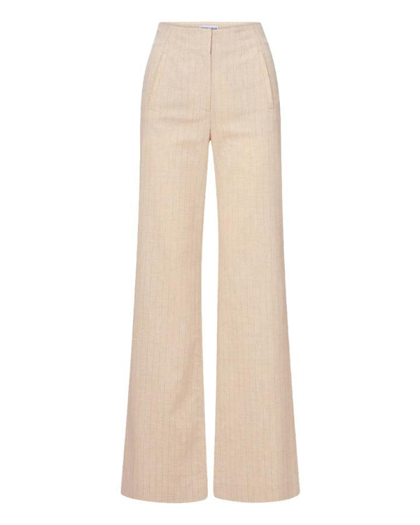 Veronica Beard Jude Gold Pinstripe Pant