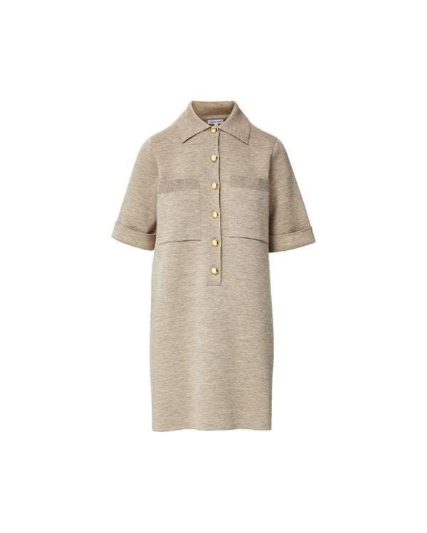 Veronica Beard Madden Wool Mini Shirtdress