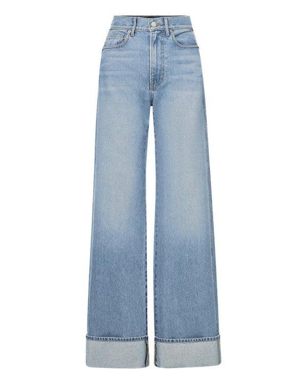Veronica Beard Taylor Cuffed Wide Leg Jeans