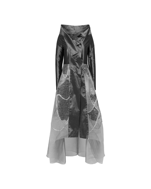 XD Xenia Design KIDI Mixed Material Stand Collar Maxi Jacket