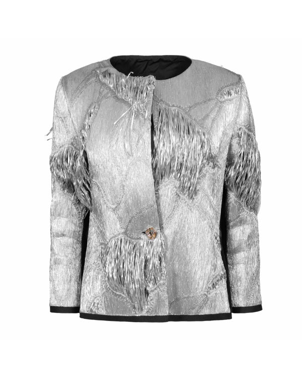 XD Xenia Design RETU Elegant Textured Silver Jacket