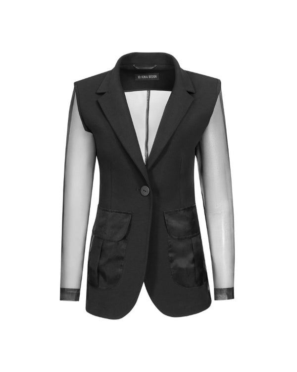 XD Xenia Design VLAS Silk One Button Jacket With Mesh
