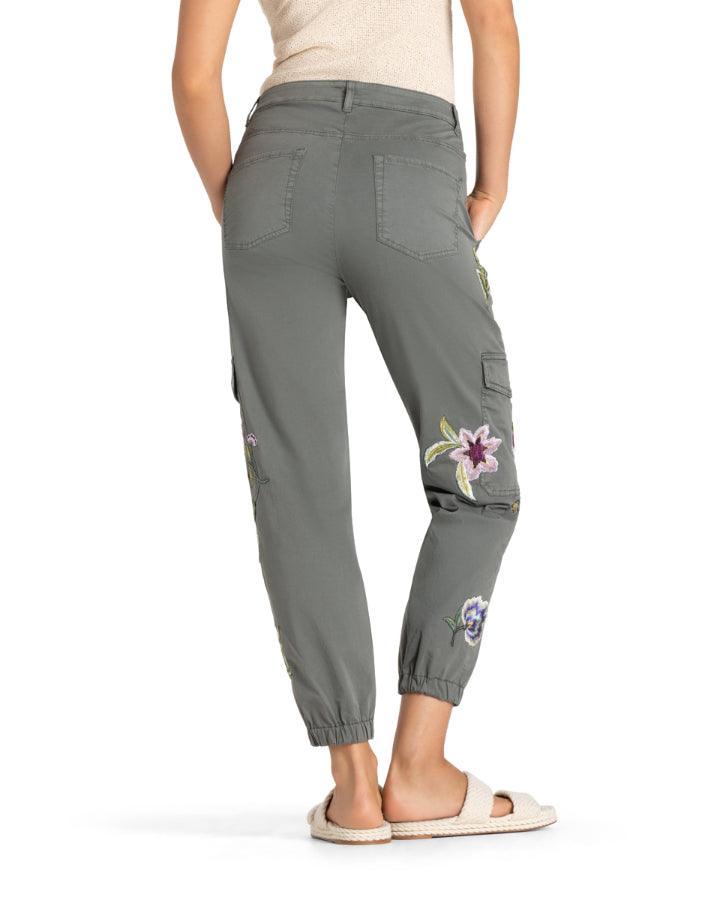 Cambio - Cambio Karo Floral Embossed Cargo Pant