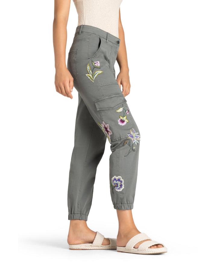 Cambio - Cambio Karo Floral Embossed Cargo Pant